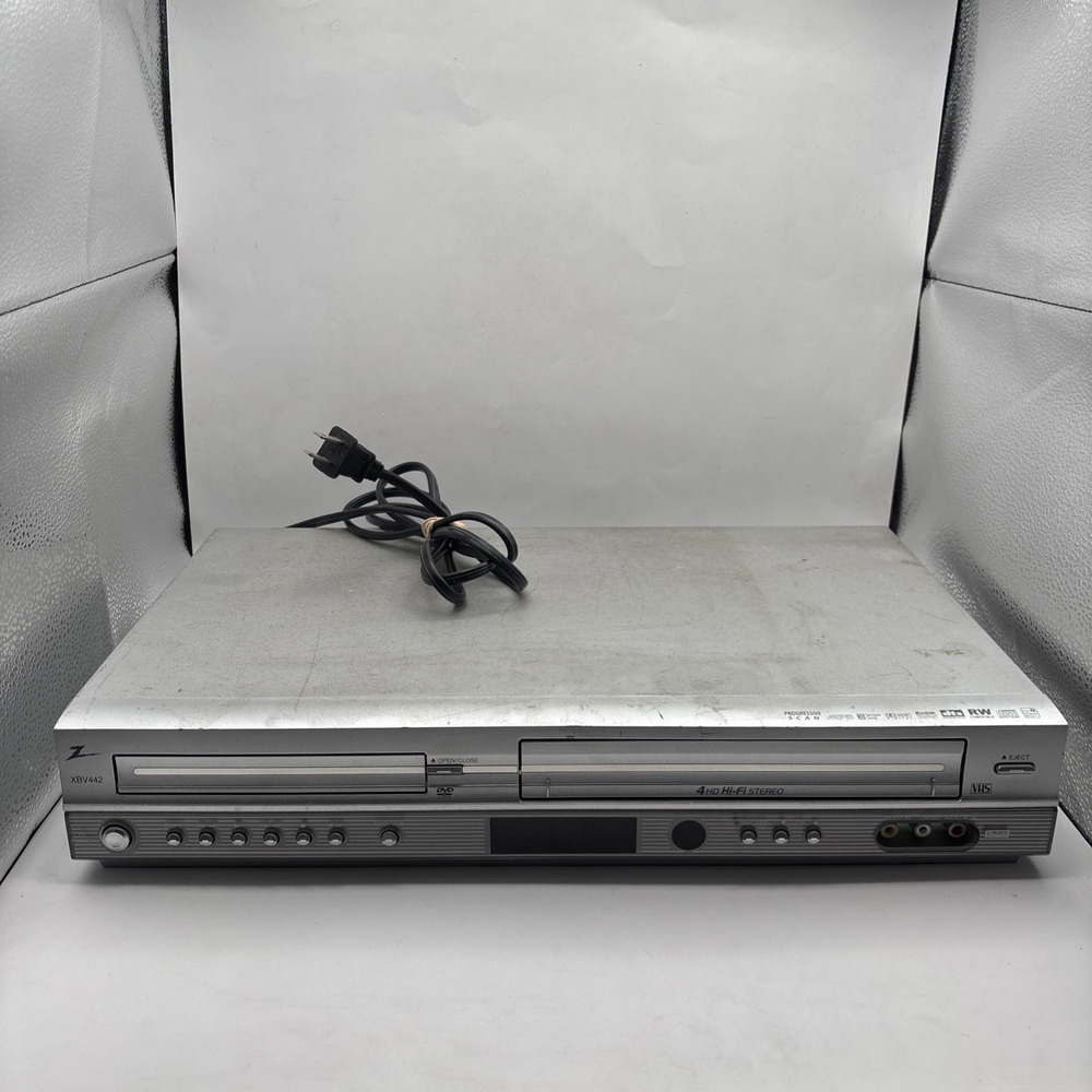Zenith XBV443 DVD VCR VHS Combo Player - Tested Works *No Remote Scratches*